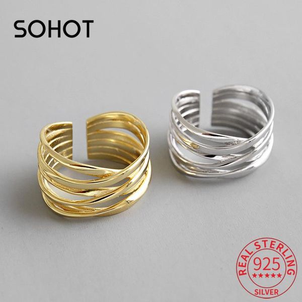 cluster rings so korean 925 sterling silver multilayer minimalist winding line wide opened women charm ring chic female party fine jewelry, Golden;silver
cluster rings so korean 925 sterling silver multilayer minimalist winding line wide opened women charm ring chic female party fine jewelry, Golden;silver