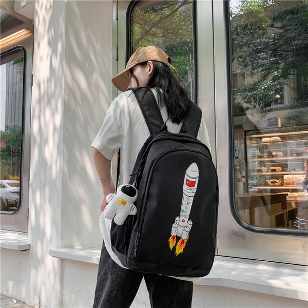 new schoolbag men's and women's trend rocket pattern high school student backpack nylon large capacity men's backpack
new schoolbag men's and women's trend rocket pattern high school student backpack nylon large capacity men's backpack