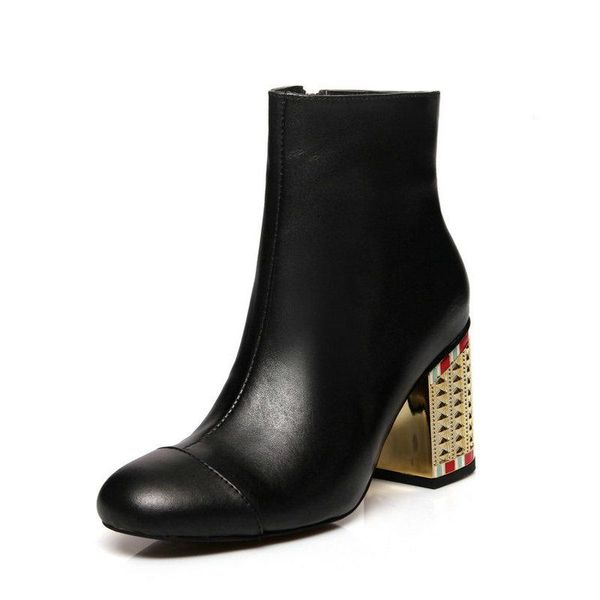 boots women genuine leather ankle fashion zipper short ladies round toe square heel autumn winter black white
boots women genuine leather ankle fashion zipper short ladies round toe square heel autumn winter black white