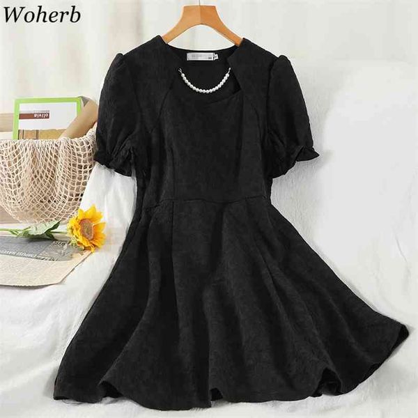 temperament mini dress women summer fashion robe puff sleeve chic vestidos korean beading vintage black dresses 210519, Black;gray
temperament mini dress women summer fashion robe puff sleeve chic vestidos korean beading vintage black dresses 210519, Black;gray