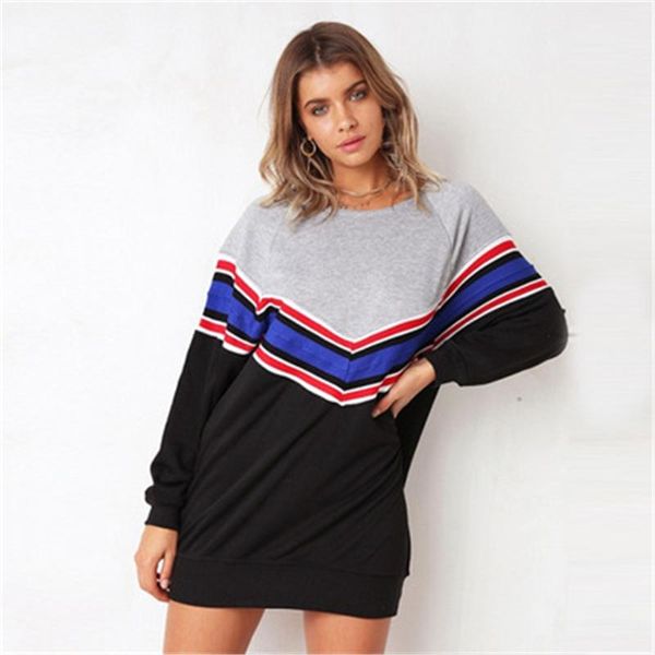 women's hoodies & sweatshirts 2021 autumn and winter sweatshirt female fashion fight color stripe round neck leisure long sleeve women, Black
women's hoodies & sweatshirts 2021 autumn and winter sweatshirt female fashion fight color stripe round neck leisure long sleeve women, Black