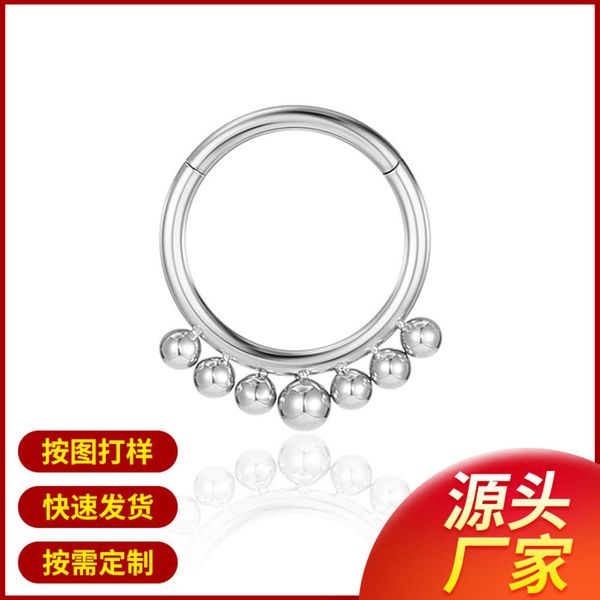 stainless steel nose ring wind personalized multi ball titanium alloy nose ring closed human body puncture jewelry 
stainless steel nose ring wind personalized multi ball titanium alloy nose ring closed human body puncture jewelry