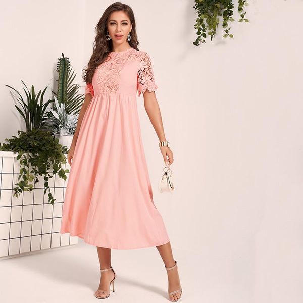 casual dresses mai&fun women lace dress sweet pink guipure insert hollow out o neck fit flare midi party summer, Black;gray
casual dresses mai&fun women lace dress sweet pink guipure insert hollow out o neck fit flare midi party summer, Black;gray