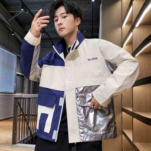 spring autumn thin men's st collar color matching slim fit jacket large casual and versatile trend personalized jacket men, Black;brown
spring autumn thin men's st collar color matching slim fit jacket large casual and versatile trend personalized jacket men, Black;brown