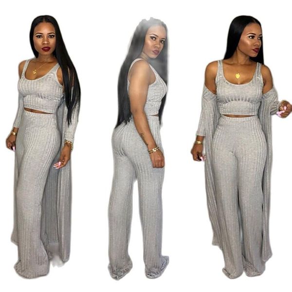 women's two piece pants 2021 winter ladies knitted solid color casual 3-piece set, White
women's two piece pants 2021 winter ladies knitted solid color casual 3-piece set, White