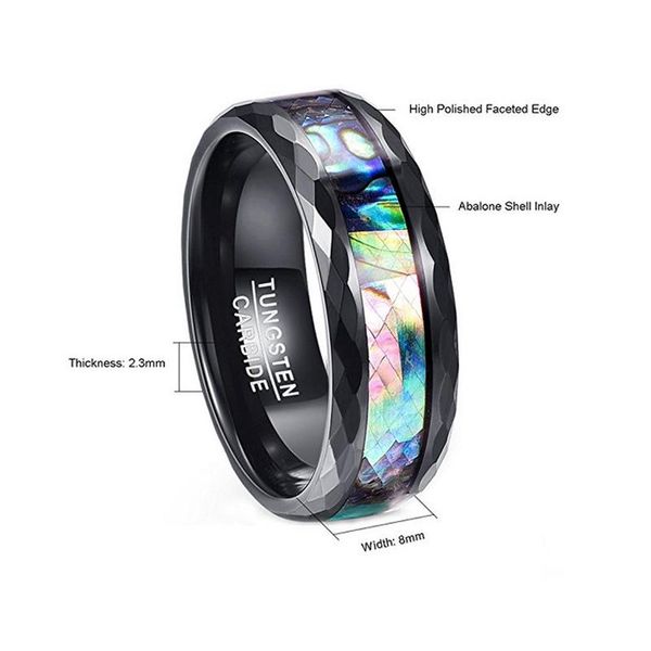 wedding rings 2021 8mm men's abalone shell & polished black faceted tungsten carbide bands size ring mens, Slivery;golden
wedding rings 2021 8mm men's abalone shell & polished black faceted tungsten carbide bands size ring mens, Slivery;golden