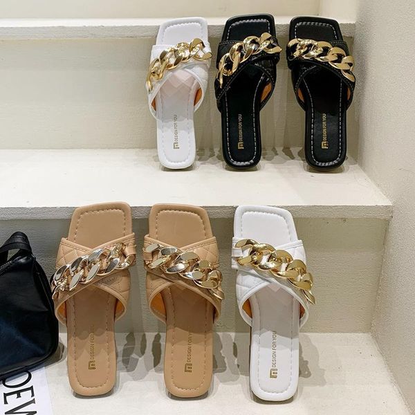 minority fangtou sense of design slippers for women summer 2021 seaside beach shoes chain decoration flat bottom sandals, Black
minority fangtou sense of design slippers for women summer 2021 seaside beach shoes chain decoration flat bottom sandals, Black