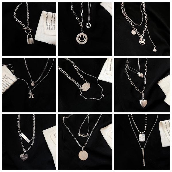 chains double-layer necklace love design personality fashion ins hip-hop clavicle chain men and women trendy accessories wholesale, Silver
chains double-layer necklace love design personality fashion ins hip-hop clavicle chain men and women trendy accessories wholesale, Silver