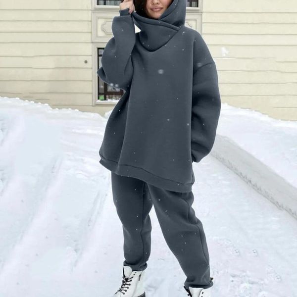 women's two piece pants thick fleece tracksuit women autumn winter turtleneck hooded sweatshirts jogger set casual oversized sports sui, White
women's two piece pants thick fleece tracksuit women autumn winter turtleneck hooded sweatshirts jogger set casual oversized sports sui, White