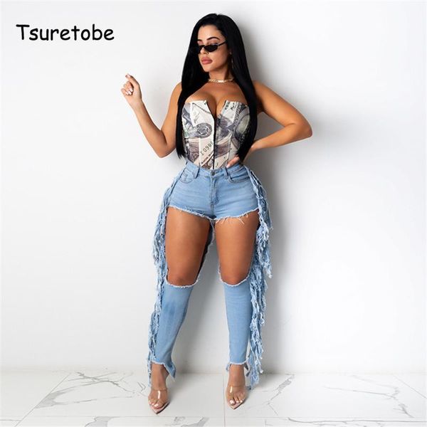 women's jeans tsuretobe trendy ripped denim pants women high waist tassel hollow out pencil 2021 summer streetwear, Blue
women's jeans tsuretobe trendy ripped denim pants women high waist tassel hollow out pencil 2021 summer streetwear, Blue