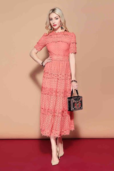 new summer runway white orange long women's short sleeve solid floral hollow out embroidered mid calf elegant party dress, Black;gray
new summer runway white orange long women's short sleeve solid floral hollow out embroidered mid calf elegant party dress, Black;gray