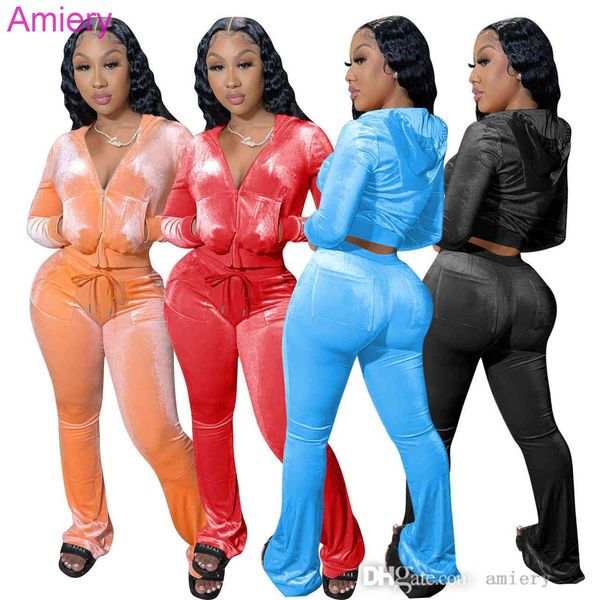 women golden velvet tracksuits hoodie sport solid 2 two piece outfits pink velour sweatsuits zipper pocket long sleeve jacket + bell wid leg, Gray
women golden velvet tracksuits hoodie sport solid 2 two piece outfits pink velour sweatsuits zipper pocket long sleeve jacket + bell wid leg, Gray