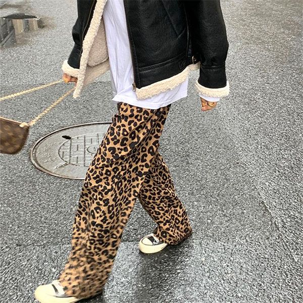women's pants & capris korean leopard print wide leg high waist straight tube casual loose thin mops women fashion sweatpants, Black;white
women's pants & capris korean leopard print wide leg high waist straight tube casual loose thin mops women fashion sweatpants, Black;white