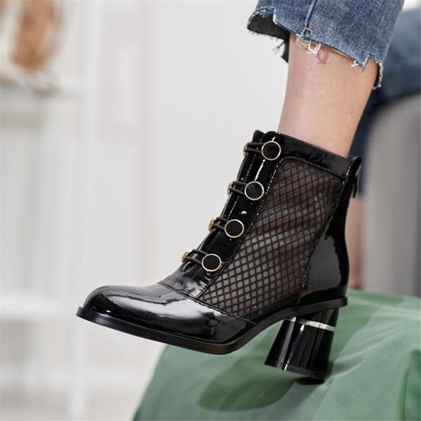 dress shoes pxelena vintage punk gothic rome gladiator spring ankle boots women chunky block high heels genuine leather mesh pumps, Black
dress shoes pxelena vintage punk gothic rome gladiator spring ankle boots women chunky block high heels genuine leather mesh pumps, Black