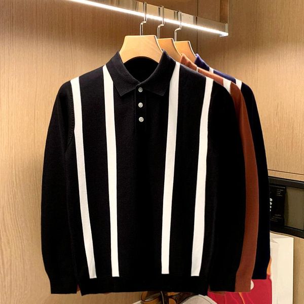 men's sweaters 2021 men autumn striped knitted sweater man collar full sleeve jumpers male pure knitwear slim pullovers w722, White;black
men's sweaters 2021 men autumn striped knitted sweater man collar full sleeve jumpers male pure knitwear slim pullovers w722, White;black