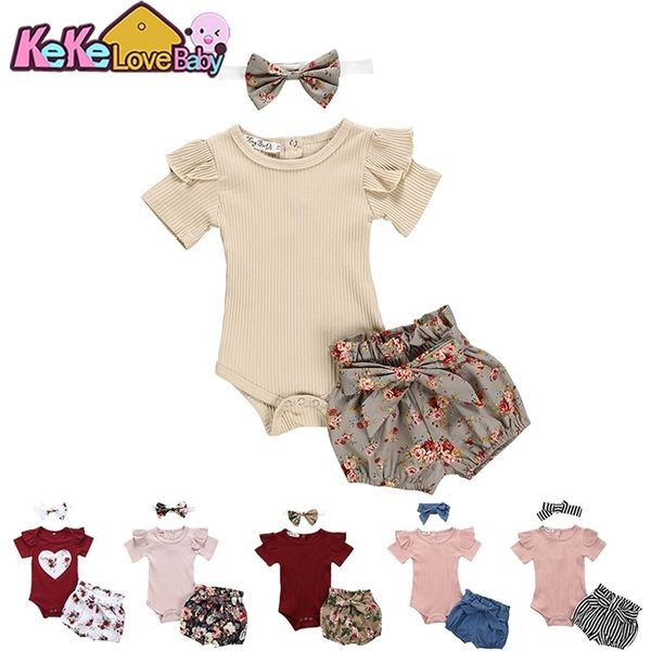 born baby girl clothes set summer solid color short sleeve romper flower shorts headband 3pcs outfit born infant clothing 210816, White
born baby girl clothes set summer solid color short sleeve romper flower shorts headband 3pcs outfit born infant clothing 210816, White