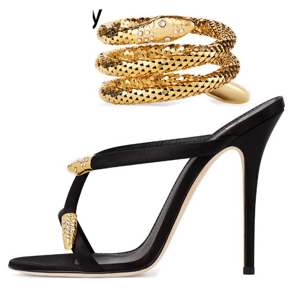 sandals gold snake ankle strappy gladiator women thin high heels metal decor narrow band slippers summer party dress shoes bm, Black
sandals gold snake ankle strappy gladiator women thin high heels metal decor narrow band slippers summer party dress shoes bm, Black
