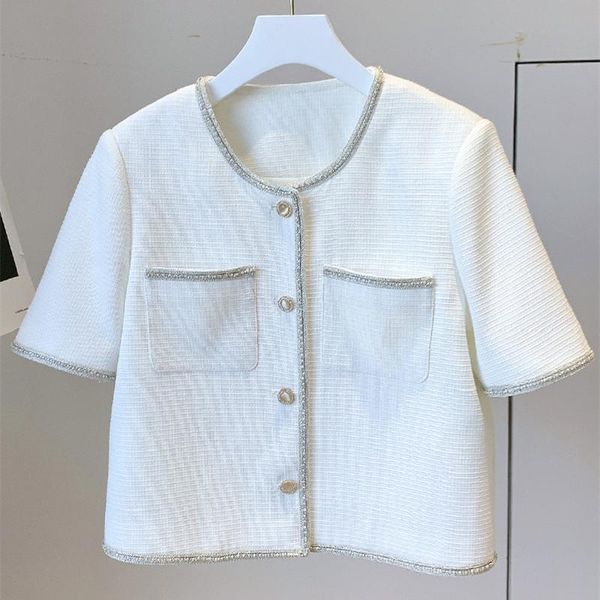 women's jackets spring summer 2021 chic o-neck short sleeves tweed b270, Black;brown
women's jackets spring summer 2021 chic o-neck short sleeves tweed b270, Black;brown