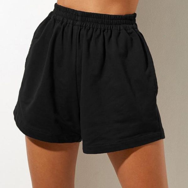 women's shorts casual women summer cotton athletic elastic high waist loose yoga fitness running pants with pockets, White;black
women's shorts casual women summer cotton athletic elastic high waist loose yoga fitness running pants with pockets, White;black