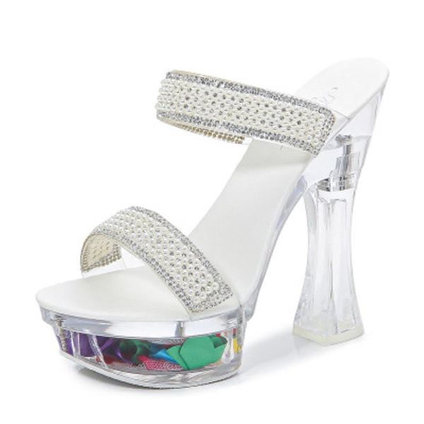 slippers transparent super high heel 14cm square summer female waterproof platform pearl model, Black
slippers transparent super high heel 14cm square summer female waterproof platform pearl model, Black