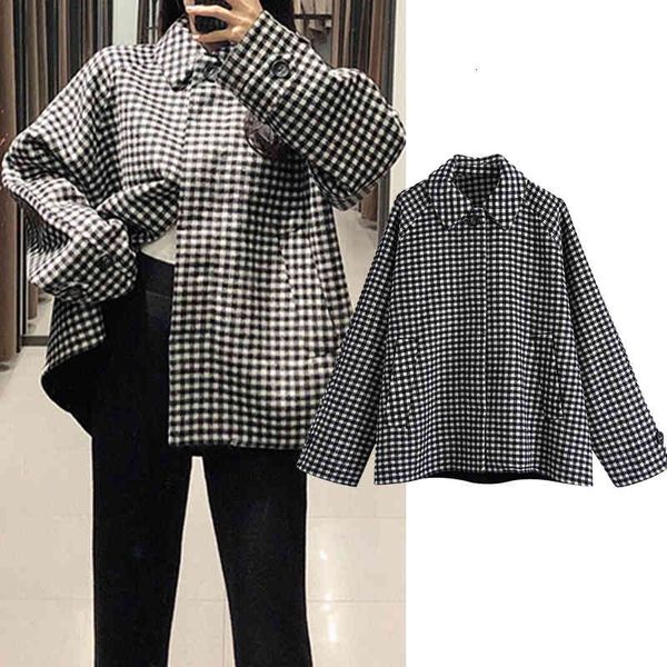 women's down & parkas women autumn plaid print cloak jacket office ladies long sleeve turn-down collar casual stylish outwear coat, Black
women's down & parkas women autumn plaid print cloak jacket office ladies long sleeve turn-down collar casual stylish outwear coat, Black