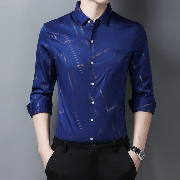 men's casual shirts line print autumn long sleeve slim shirt business formal dress tuxedo host social party male clothing, White;black
men's casual shirts line print autumn long sleeve slim shirt business formal dress tuxedo host social party male clothing, White;black