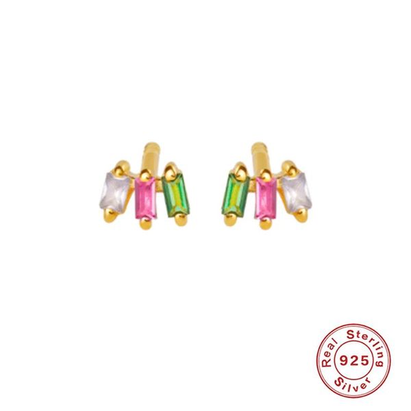 sterling silver stud earrings for women rainbow colorful cz zircon piercing earring jewelry pendientes, Golden;silver
sterling silver stud earrings for women rainbow colorful cz zircon piercing earring jewelry pendientes, Golden;silver