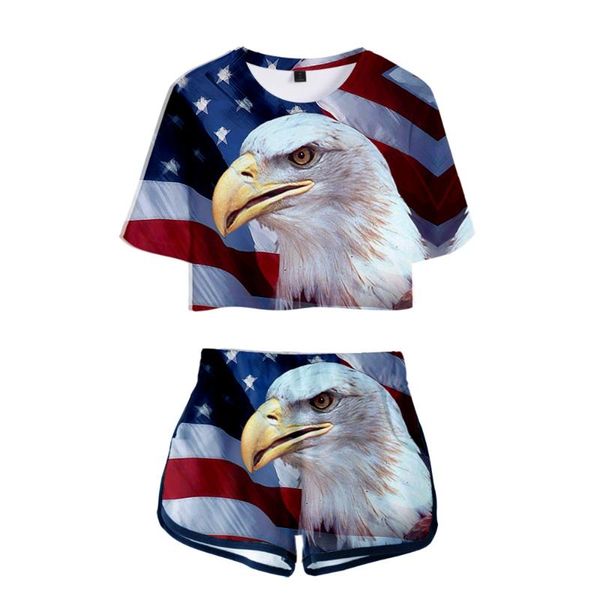 women's tracksuits american independence day trend set two-piece leisure hip hop summer umbilical shirt sports suit, Gray
women's tracksuits american independence day trend set two-piece leisure hip hop summer umbilical shirt sports suit, Gray