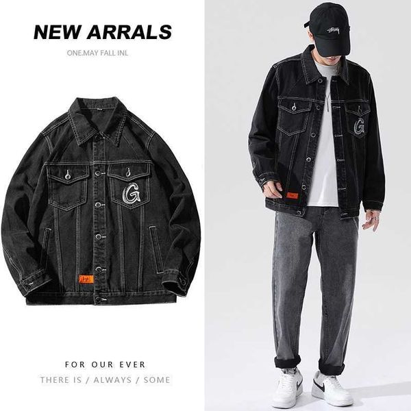 men's coat 2020 new korean fashion spring and autumn handsome jeans casual work jacket, Black;brown
men's coat 2020 new korean fashion spring and autumn handsome jeans casual work jacket, Black;brown