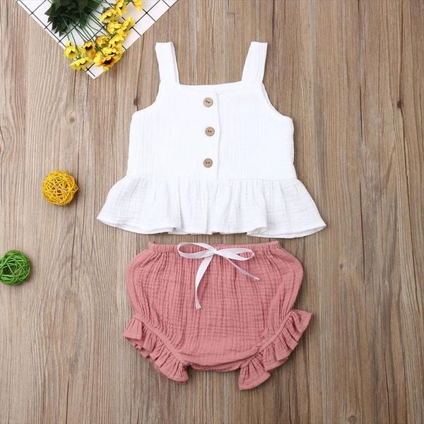 us stock 0 5 years 2pcs kids toddler girls clothing set solid cotton vest crop short pants outfit clothes, White
us stock 0 5 years 2pcs kids toddler girls clothing set solid cotton vest crop short pants outfit clothes, White