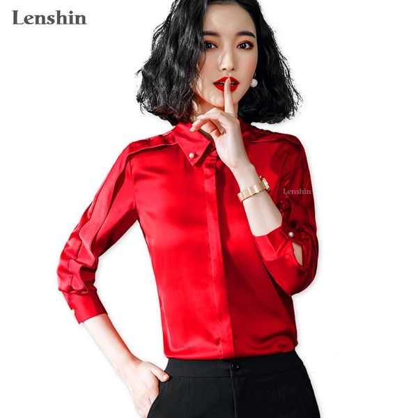 women's blouses & shirts lenshin loose style chiffon shirt women blouse elegant female long sleeve office lady wear, White
women's blouses & shirts lenshin loose style chiffon shirt women blouse elegant female long sleeve office lady wear, White