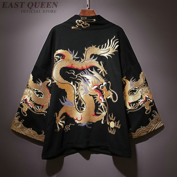 

women's hoodies & sweatshirts traditional chinese clothing for male shanghai tang clothes kung fu jacket embroidery dragon kimono cardi, Black