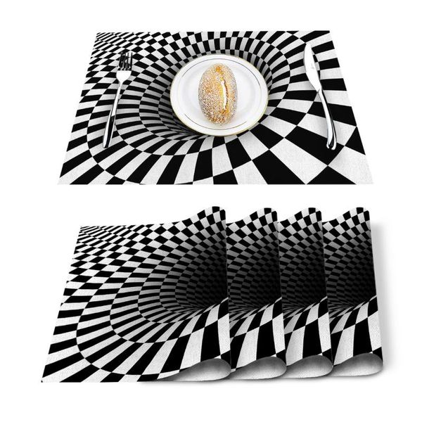 table runner black white grid surface texture placemat for dining non-slip and heat-insulating mat decoration
table runner black white grid surface texture placemat for dining non-slip and heat-insulating mat decoration