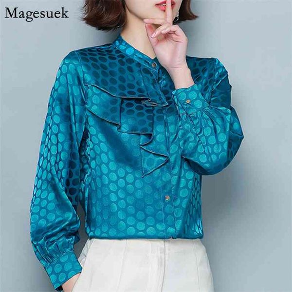 autumn vintage women blouses ruffles long-sleeve white shirt polka dot cardigan casual blusas mujer 11007 210512
autumn vintage women blouses ruffles long-sleeve white shirt polka dot cardigan casual blusas mujer 11007 210512