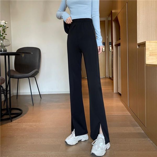 women's pants & capris knitted casual high waist loose wide leg split floor mops straight tube hanging, Black;white
women's pants & capris knitted casual high waist loose wide leg split floor mops straight tube hanging, Black;white