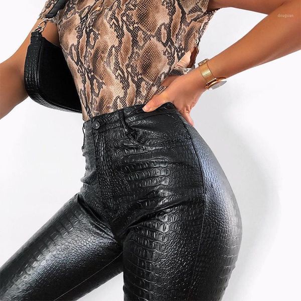 women's pants & capris cw 2021 black high waist pencil faux leather women casual elegant carving print ankle length streetwear trousers, Black;white
women's pants & capris cw 2021 black high waist pencil faux leather women casual elegant carving print ankle length streetwear trousers, Black;white