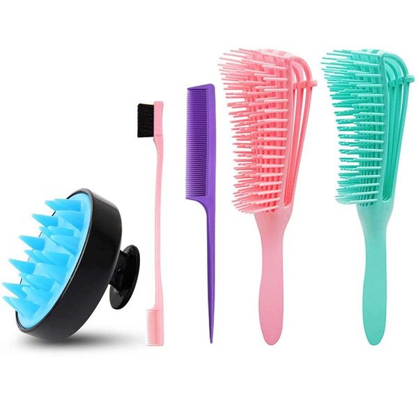 hair brushes 5pcs detangler brush set scalp care edge control kinky wavy flex for 3a to 4c wet/dry/long thick curly, Silver
hair brushes 5pcs detangler brush set scalp care edge control kinky wavy flex for 3a to 4c wet/dry/long thick curly, Silver