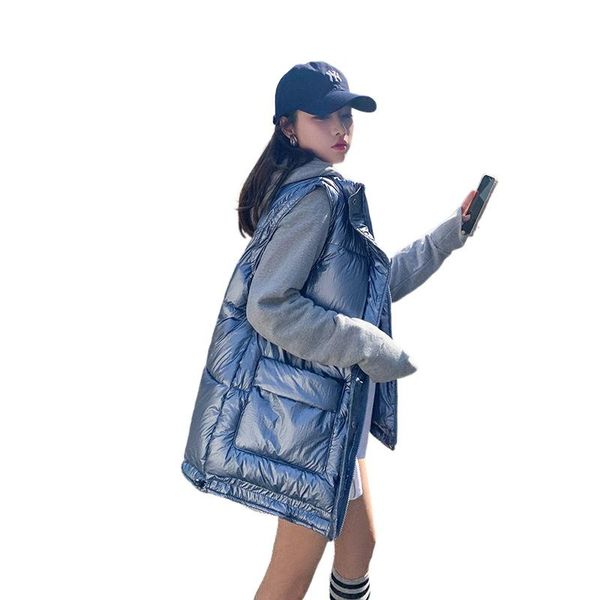 women's vests 2021 loose short fashion down cotton shiny vest autumn winter korean large size pockets ladies stand collar waistcoat, Black;white
women's vests 2021 loose short fashion down cotton shiny vest autumn winter korean large size pockets ladies stand collar waistcoat, Black;white
