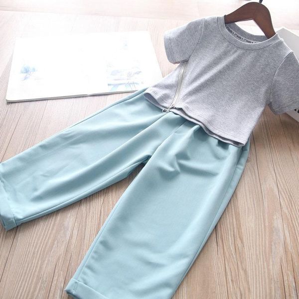 clothing sets 2021 summer girls wholesale children 2pcs outfits grey t shirt and pants, White
clothing sets 2021 summer girls wholesale children 2pcs outfits grey t shirt and pants, White