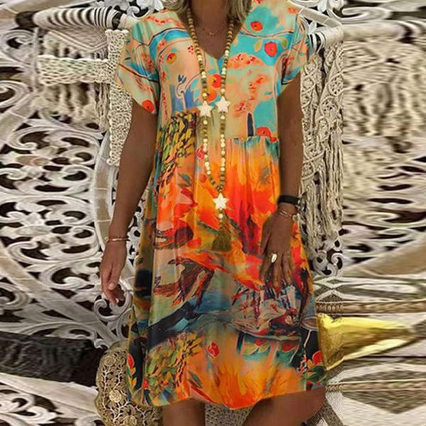 casual dresses sets v-neck short mouw mini party dress 2021 summer vintage flower print a-line women random loose vestidos 3xl xnp6, Black;gray
casual dresses sets v-neck short mouw mini party dress 2021 summer vintage flower print a-line women random loose vestidos 3xl xnp6, Black;gray
