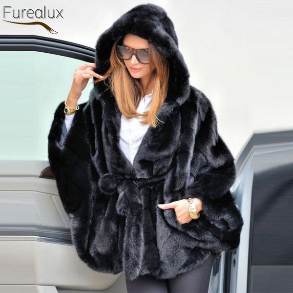 women's fur & faux furealux 2021 trendy warm mink coat authentic elegant vintage solid color cloak all handmade clothes in winter, Black
women's fur & faux furealux 2021 trendy warm mink coat authentic elegant vintage solid color cloak all handmade clothes in winter, Black