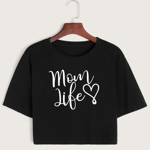 women's t-shirt mom life heart crop shirt cropped tee summer short sleeve cotton female girls graphic t-shirts, White
women's t-shirt mom life heart crop shirt cropped tee summer short sleeve cotton female girls graphic t-shirts, White