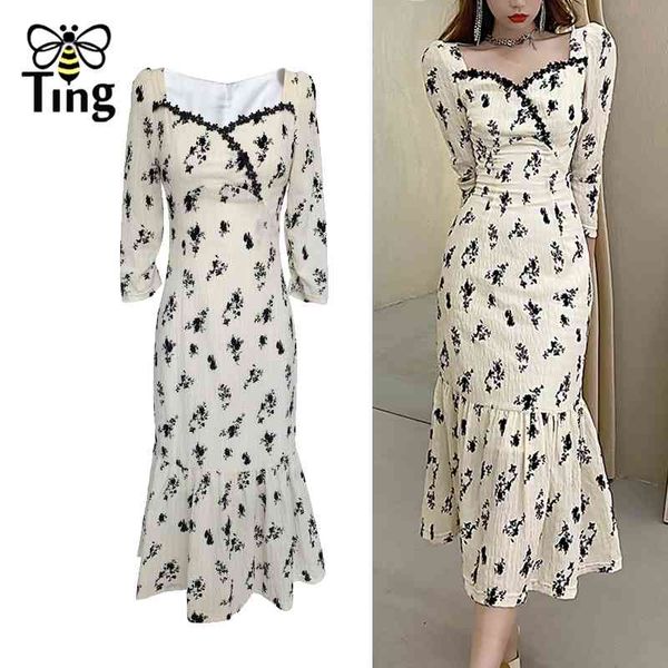 vintage sweatheart neckline women street chic casual midi dress bodycon mermaid ruffles hem flocking vestitis 210513, Black;gray
vintage sweatheart neckline women street chic casual midi dress bodycon mermaid ruffles hem flocking vestitis 210513, Black;gray