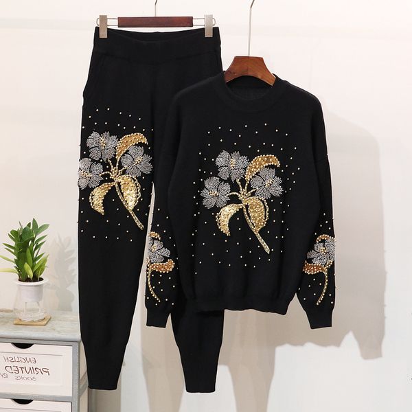 women's tracksuits set two female pieces, fashion fall, pullover, sweater pants, casual ensemble, with beads, flowers, loose pieces x18, Gray
women's tracksuits set two female pieces, fashion fall, pullover, sweater pants, casual ensemble, with beads, flowers, loose pieces x18, Gray