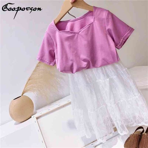 gooporson summer clothes girls ruffle outfits short sleeve shirt&lace mesh skirt fashion korean little children clothing set 210715, White
gooporson summer clothes girls ruffle outfits short sleeve shirt&lace mesh skirt fashion korean little children clothing set 210715, White