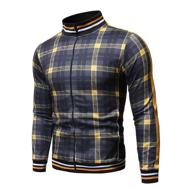 male underwears plaid printed jackets spring long sleeve stand collar mens coats casual, Black;brown
male underwears plaid printed jackets spring long sleeve stand collar mens coats casual, Black;brown
