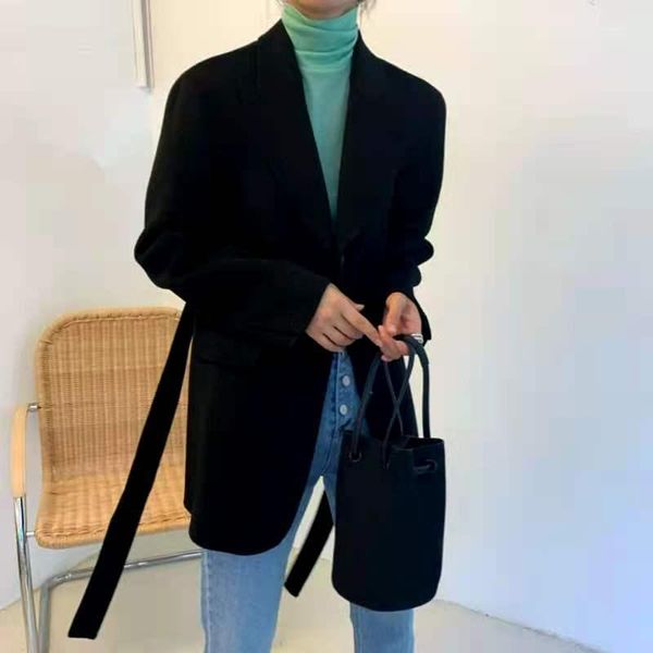 women's wool & blends 2021 korean double faced cashmere overcoat 100 personality suit woolen women, Black
women's wool & blends 2021 korean double faced cashmere overcoat 100 personality suit woolen women, Black