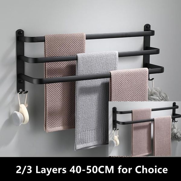 hooks & rails 40-50cm towel holder bathroom accessories hook storage shower rack matte black aluminum organizer hanger wall-mounted 2/3 laye
hooks & rails 40-50cm towel holder bathroom accessories hook storage shower rack matte black aluminum organizer hanger wall-mounted 2/3 laye