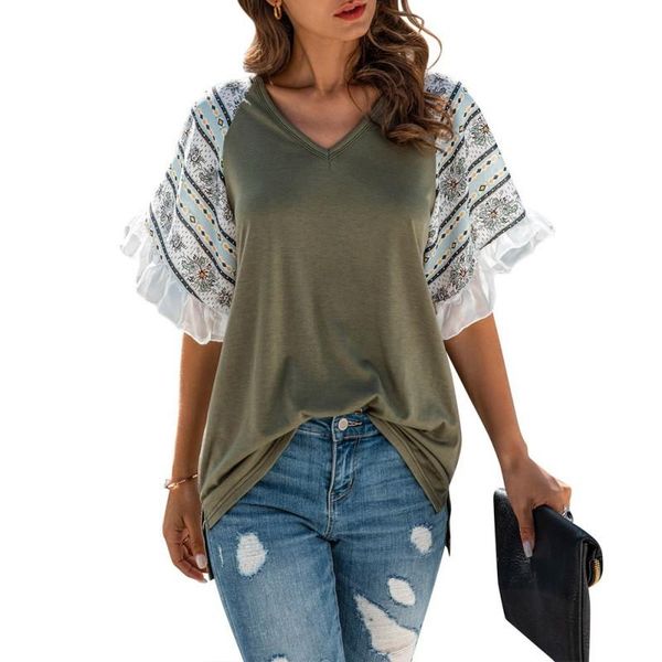 women's chiffon shirt summer female casual v-neck short sleeve butterfly loose t-shirt, White
women's chiffon shirt summer female casual v-neck short sleeve butterfly loose t-shirt, White