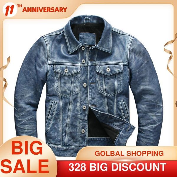 vintage blue japan casual stye genuine leather jacket men large size 4xl real natural cowhide slim fit autumn coat men's & faux, Black
vintage blue japan casual stye genuine leather jacket men large size 4xl real natural cowhide slim fit autumn coat men's & faux, Black